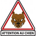 Attention au chien autocollant sticker adhesif