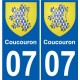 07 Léry blason autocollant plaque stickers ville