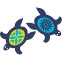 Las tortugas, azul, amarillo decal sticker adhesivo