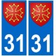 31 Occitan autocollant plaque