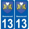 13 Léry blason autocollant plaque stickers ville