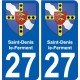 27 Léry blason autocollant plaque stickers ville