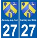 27 Léry blason autocollant plaque stickers ville