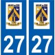 27 Léry logo autocollant plaque stickers ville