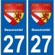 27 Léry blason autocollant plaque stickers ville