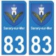 83 Sanary-sur-Mer autocollant plaque immatriculation ville