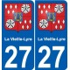 27 Léry blason autocollant plaque stickers ville