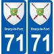 71 Dracy-le-Fort blason autocollant plaque stickers ville