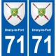 71 Dracy-le-Fort blason autocollant plaque stickers ville