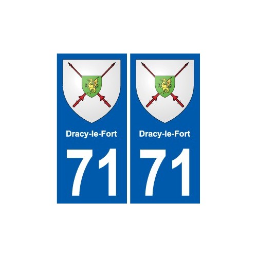 71 Dracy-le-Fort blason autocollant plaque stickers ville