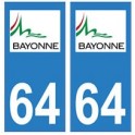 64 Bayonne logo aufkleber plakette ez stadt