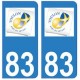 83 Toulon logo autocollant plaque immatriculation ville