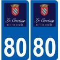 80 Le Crotoy logotipo de la etiqueta engomada de la placa de pegatinas de la ciudad