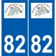 82 Aucamville logo autocollant plaque immatriculation stickers ville