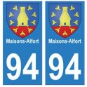 94 Maisons-Alfort blason autocollant sticker plaque immatriculation ville