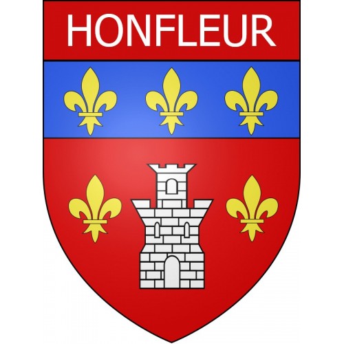 Pegatinas escudo de armas de Honfleur adhesivo de la etiqueta engomada