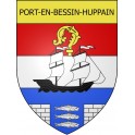 Port-en-Bessin-Huppain Sticker wappen, gelsenkirchen, augsburg, klebender aufkleber