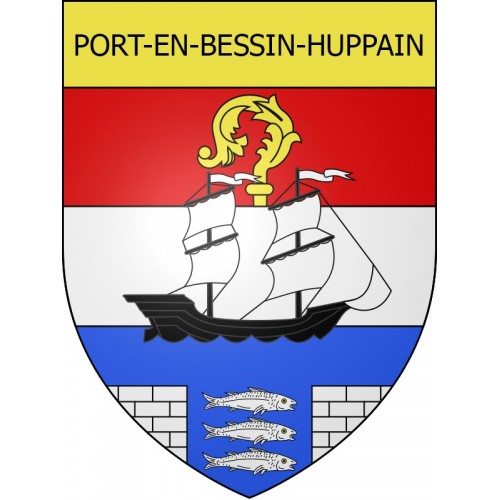 Adesivi stemma Port-en-Bessin-Huppain adesivo