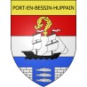 Port-en-Bessin-Huppain Sticker wappen, gelsenkirchen, augsburg, klebender aufkleber