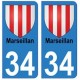 34 Marseillan blason autocollant plaque immatriculation ville