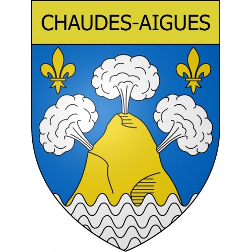 Stickers coat of arms Chaudes-Aigues adhesive sticker