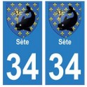 34 Sète wappen aufkleber plakette ez stadt