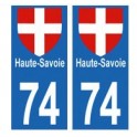 74 Haute-Savoie autocollant plaque