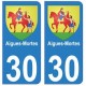 30 Aigues-mortes ville autocollant plaque stickers