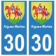 30 Aigues-mortes ville autocollant plaque stickers