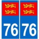 76 normandie autocollant plaque