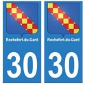 30 Rochefort-du-Gard ville autocollant plaque stickers
