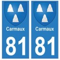 81 Carmaux coat of arms sticker plate stickers city