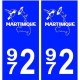 972 Martinique blason autocollant plaque