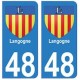 48 Langogne blason autocollant plaque stickers ville