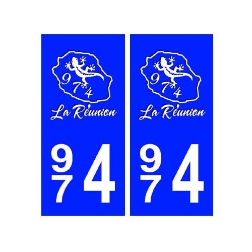 974 blason La Réunion autocollant plaque