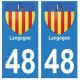 48 Langogne blason autocollant plaque stickers ville