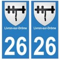 26 Livron-sur-Drôme blason autocollant plaque stickers ville