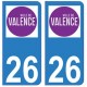 26 Valence logo autocollant plaque stickers ville