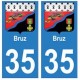 35 Bruz blason autocollant plaque stickers ville