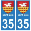 35 Saint-Malo stemma adesivo piastra adesivi città