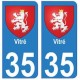 35 Vitré blason autocollant plaque stickers ville