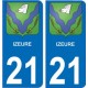 21 Izeure sticker autocollant plaque