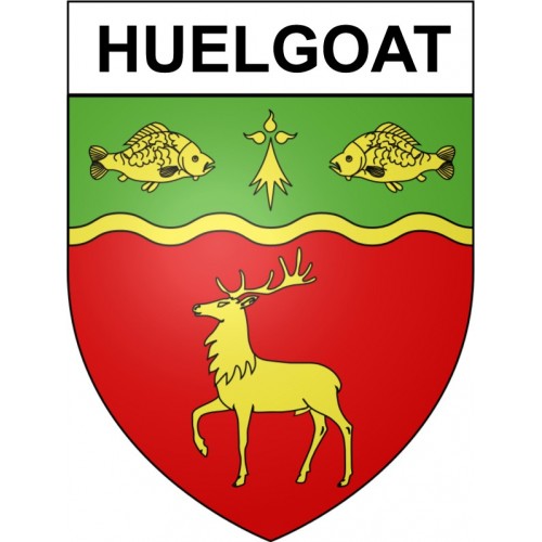 Huelgoat 29 ville Stickers blason autocollant adhésif