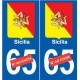 Sicile Sicilia sticker autocollant plaque