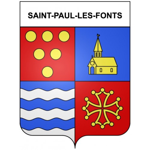 Saint-Paul-les-Fonts 30 ville Stickers blason autocollant adhésif
