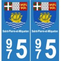 975 Saint-Pierre-et-Miquelon sticker adesivo piastra europa