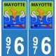 976 Mayotte blason autocollant plaque blason armoiries stickers département