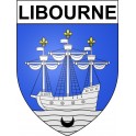 Pegatinas escudo de armas de Libourne adhesivo de la etiqueta engomada