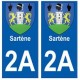 2A Sartène blason autocollant plaque stickers ville