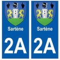 2A Sartène blason autocollant plaque stickers ville